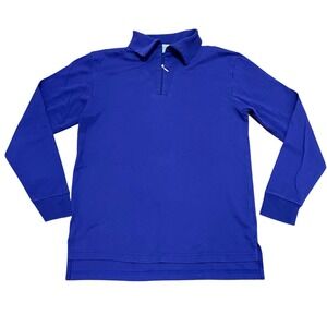 Vintage Obermeyer Mens Medium Quarter Zip Pullover Purple Blue Long Sleeve Shirt